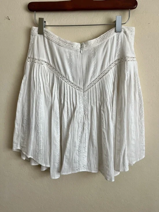 Isabel Marant etoile Jorena White Bohemian Lace-Trim Midi Skirt - Picture 2 of 4